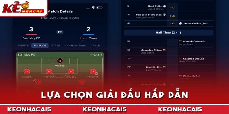 Lựa chọn giải đấu hấp dẫn